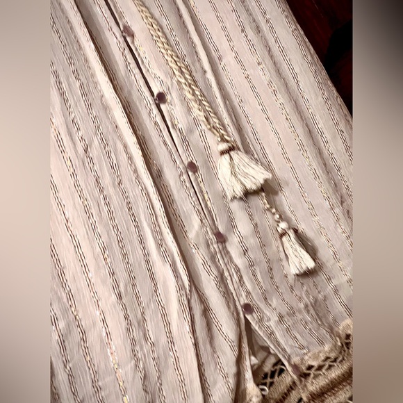 New NWT FRENCH WHITE BOHEMIAN COUNTRY OFF THE SHOULDER EMBROIDERED MAXI DRESS S - Picture 12 of 16